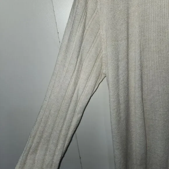 Victoria's Secret Cashmere Blend Ribbed Cardigan Womens Medium Beige Soft Cozy - Picture 9 of 9